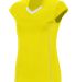 Augusta Sportswear 1219 Girls' Blash Jersey in Power yellow/ white front view