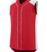 Augusta Sportswear 1663 Youth Sleeveless Slugger J in Red/ white front view