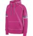 Augusta Sportswear 5440 Women's Spry Hoodie in Power pink/ white/ graphite side view
