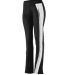 Augusta Sportswear 7738 Girls' Aurora Pant in Black/ white/ metallic silver front view