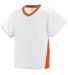 Augusta Sportswear 9725 High Score Jersey in White/ orange front view