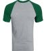 Augusta Sportswear 424 Youth Short Sleeve Baseball in Athletic heather/ dark green back view