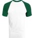 Augusta Sportswear 424 Youth Short Sleeve Baseball in White/ dark green back view