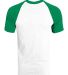 Augusta Sportswear 424 Youth Short Sleeve Baseball in White/ kelly back view