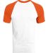 Augusta Sportswear 424 Youth Short Sleeve Baseball in White/ orange back view
