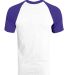 Augusta Sportswear 424 Youth Short Sleeve Baseball in White/ purple back view
