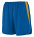 Augusta Sportswear 346 Youth Velocity Track Short in Royal/ gold side view