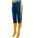 Augusta Sportswear 1341 Girls' Comet Pant in Navy/ gold/ white front view
