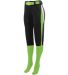 Augusta Sportswear 1341 Girls' Comet Pant in Black/ lime/ white front view