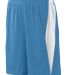 Augusta Sportswear 9736 Youth Top Score Short COLUMB BLUE/ WHT front view