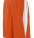 Augusta Sportswear 9736 Youth Top Score Short in Orange/ white front view