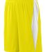 Augusta Sportswear 9736 Youth Top Score Short in Power yellow/ white front view