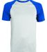 Augusta Sportswear 1508 Wicking Short Sleeve Baseb in White/ royal front view