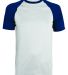 Augusta Sportswear 1508 Wicking Short Sleeve Baseb in White/ navy front view