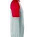 Augusta Sportswear 1508 Wicking Short Sleeve Baseb in White/ red side view