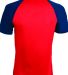 Augusta Sportswear 1508 Wicking Short Sleeve Baseb in Red/ navy back view