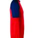 Augusta Sportswear 1508 Wicking Short Sleeve Baseb in Red/ navy side view