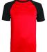Augusta Sportswear 1508 Wicking Short Sleeve Baseb in Red/ black front view