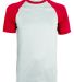 Augusta Sportswear 1508 Wicking Short Sleeve Baseb in White/ red front view