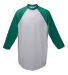 Augusta Sportswear 4421 Youth Three-Quarter Sleeve in Athletic heather/ dark green front view