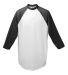 Augusta Sportswear 4421 Youth Three-Quarter Sleeve in White/ black front view