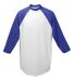 Augusta Sportswear 4421 Youth Three-Quarter Sleeve in White/ purple front view