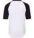 Augusta Sportswear 4421 Youth Three-Quarter Sleeve in White/ black back view