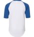 Augusta Sportswear 4421 Youth Three-Quarter Sleeve in White/ royal back view