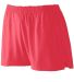 Augusta Sportswear 988 Girls' Trim Fit Jersey Shor in Red front view