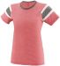 Augusta Sportswear 3014 Girls' Fanatic Tee in Red/ slate/ white front view