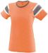 Augusta Sportswear 3014 Girls' Fanatic Tee in Light orange/ slate/ white front view
