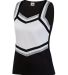 Augusta Sportswear 9141 Girl's Pike Shell in Black/ white/ metallic silver side view