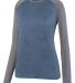 Augusta Sportswear 2817 Ladies Kniergy Two Color L in Navy heather/ graphite heather front view