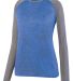 Augusta Sportswear 2817 Ladies Kniergy Two Color L in Royal heather/ graphite heather front view