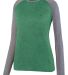 Augusta Sportswear 2817 Ladies Kniergy Two Color L in Dark green heather/ graphite heather front view