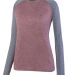 Augusta Sportswear 2817 Ladies Kniergy Two Color L in Maroon heather/ graphite heather front view