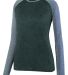 Augusta Sportswear 2817 Ladies Kniergy Two Color L in Black heather/ athletic heather front view