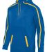 Augusta Sportswear 5554 Stoked Tonal Heather Hoodi in Royal/ gold front view