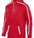 Augusta Sportswear 5554 Stoked Tonal Heather Hoodi in Red/ white front view