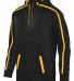 Augusta Sportswear 5554 Stoked Tonal Heather Hoodi in Black/ gold front view