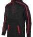 Augusta Sportswear 5554 Stoked Tonal Heather Hoodi in Black/ red front view