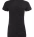 J America 8136 Women's Glitter V-Neck T-Shirt Black/ Silver back view