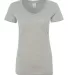 J America 8136 Women's Glitter V-Neck T-Shirt Oxford/ Silver front view