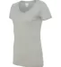 J America 8136 Women's Glitter V-Neck T-Shirt Oxford/ Silver side view
