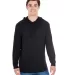 J America 8228 Hooded Game Day Jersey T-Shirt in Black front view