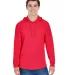 J America 8228 Hooded Game Day Jersey T-Shirt in Red front view