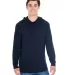 J America 8228 Hooded Game Day Jersey T-Shirt in Navy front view