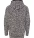 J America 8610 Youth Cosmic Fleece Hooded Pullover Charcoal Fleck/ Black back view