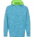 J America 8610 Youth Cosmic Fleece Hooded Pullover Electric Blue/ Neon Green front view