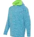 J America 8610 Youth Cosmic Fleece Hooded Pullover Electric Blue/ Neon Green side view